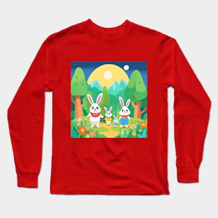 Midnight Bloom Bunnies Long Sleeve T-Shirt